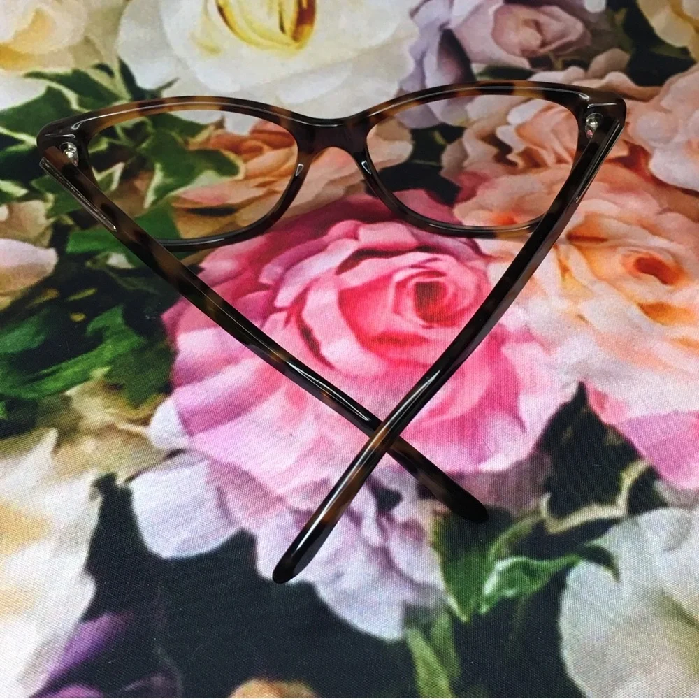 Versace orange & black tortoise frames glasses  Silver medusa face logo corners